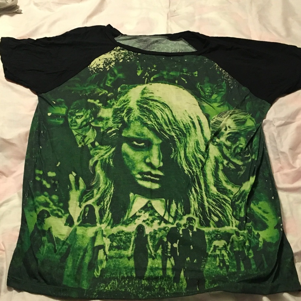 Kreepsville Night of the Living Dead Raglan Short Sleeve Tee